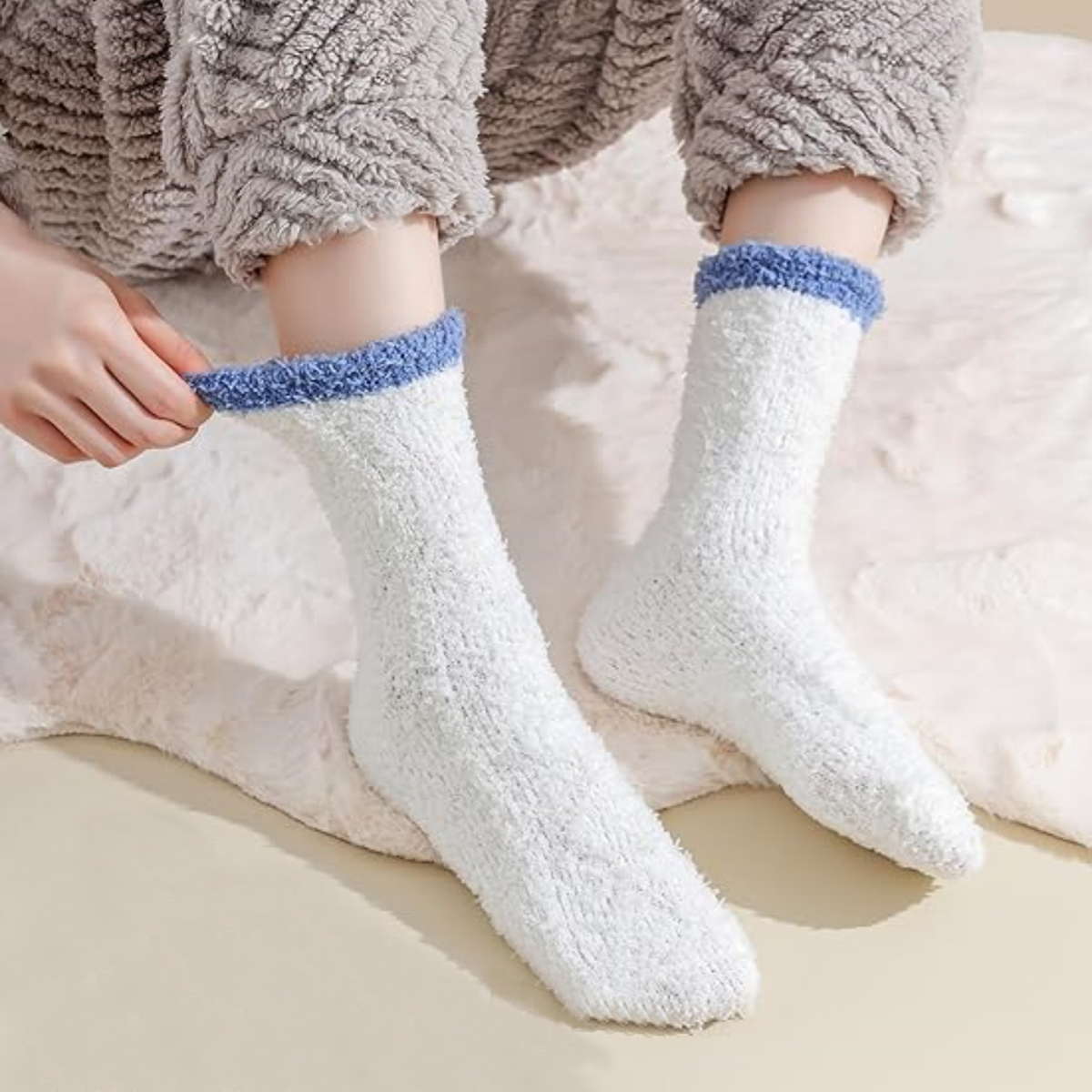 6/12 Pairs of Fuzzy Socks Soft - Christmas Stocking Hanging avaliação e preço
