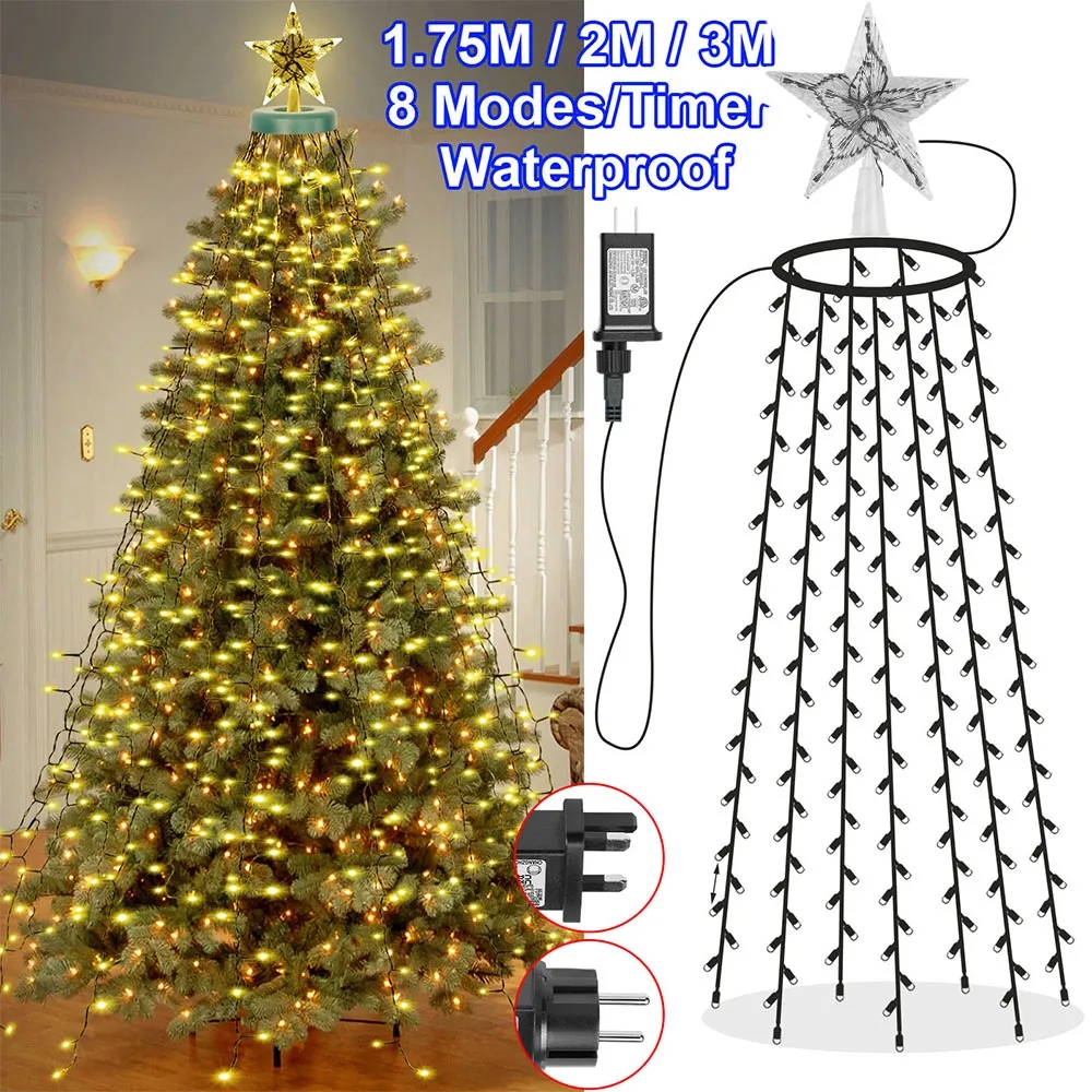 8 Modes Timer LED Christmas Tr - Star Tree Topper avaliação e preço