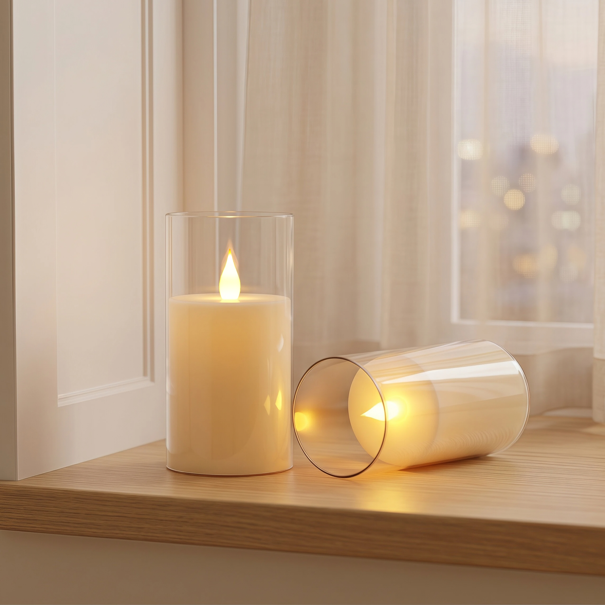 3-Piece LED Flame-Free Candle  - Holiday Candle Set avaliação e preço