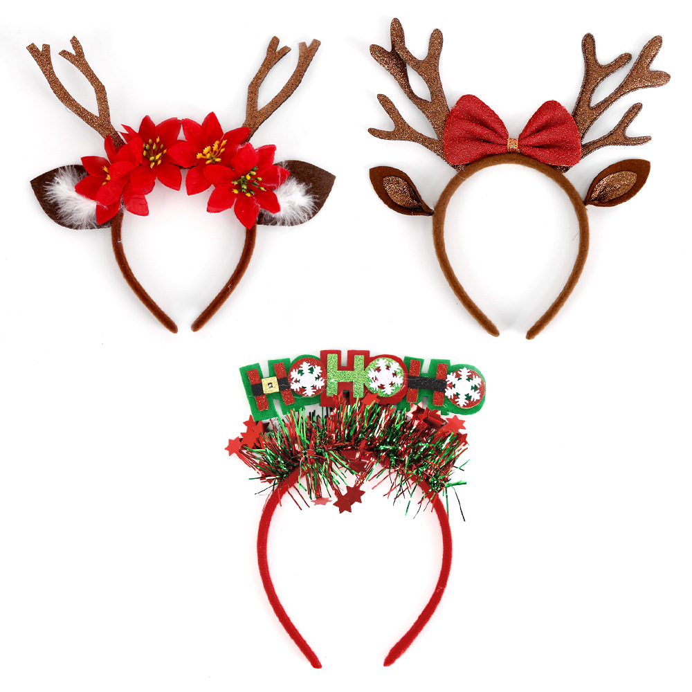 Merry Christmas Headband Reind - Reindeer Antlers Headband avaliação e preço