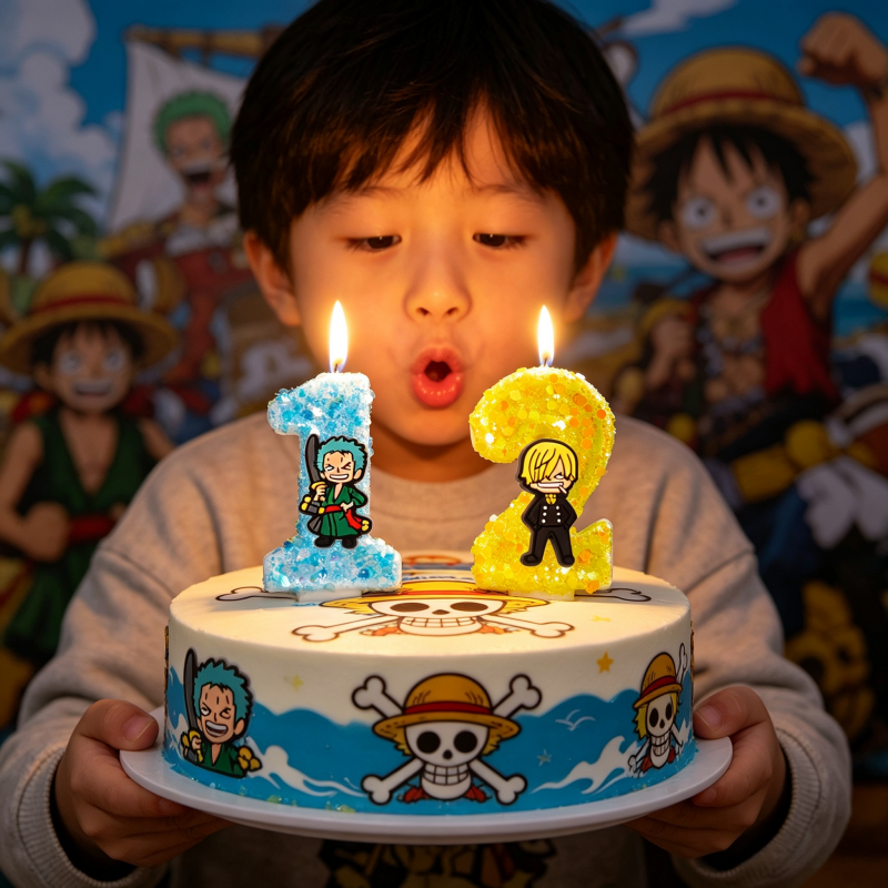One Piece Theme Cartoon Candle - Holiday Candle Set avaliação e preço