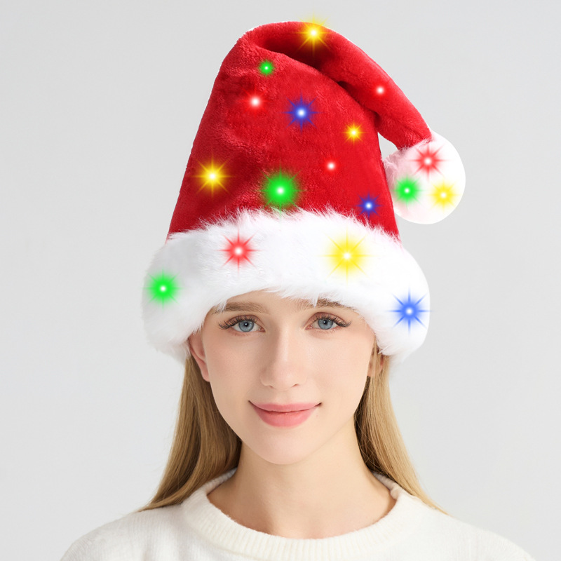 Christmas hat LED light plush  - Santa Hat Plush avaliação e preço