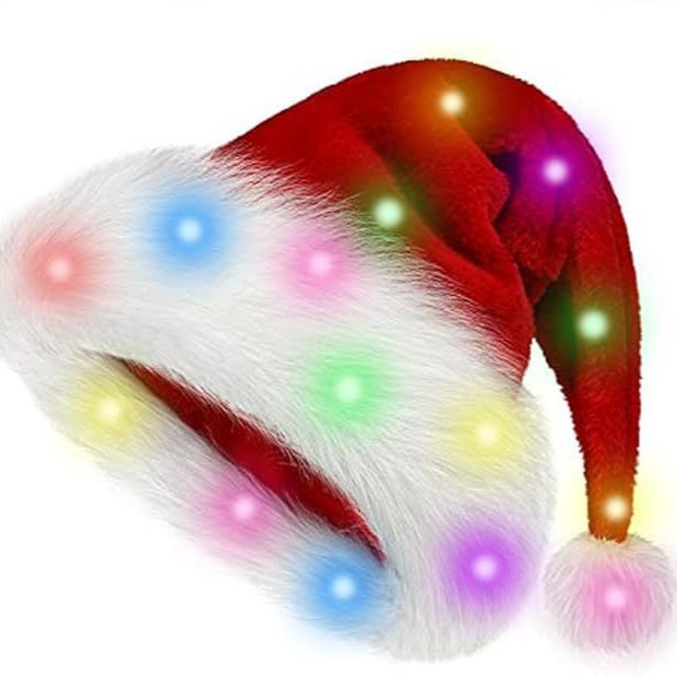 Christmas hat LED light plush  - Santa Hat Plush avaliação e preço