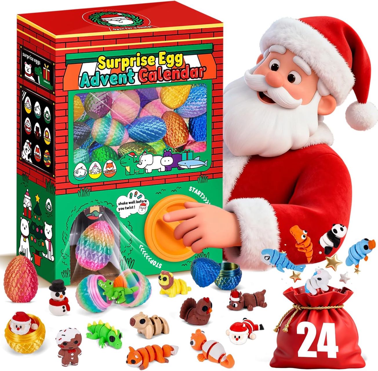 24pcs 3D Printed Surprise Egg  - Advent Calendar Gift avaliação e preço
